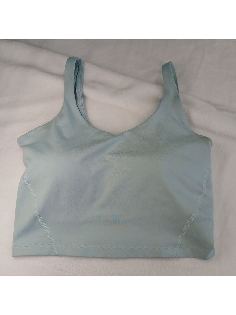 Gilly Hicks Recharge Sports Bra Crop Tank Top Light Blue Ribbed M Curvy Medium